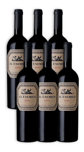 Vino El Enemigo Malbec X6u 750ml Catena Zapata Mendoza