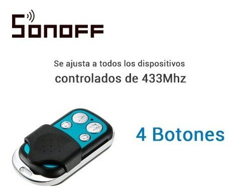 Control Remoto Rf Sonoff 4 Botones Tapa Deslizable 20 Metros