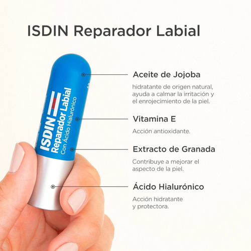 Isdin Reparador Labial Stick Con Acido Hialuronico 4 G
