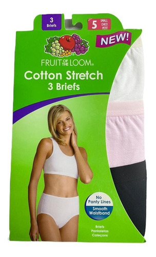 Pantaletas Fruit The Loom Briefs Algodón 3 Pack No Pantyline