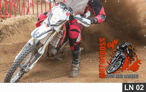 Imagem 2 de 6 de Painel De Festa Aniversário Motocross 2,00x1,80m Lona