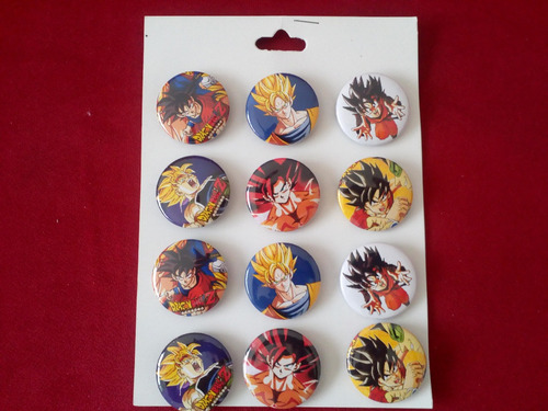 Imagem 2 de 2 de Cartela De Bottons Dragon Ball | Anime | Broches | Pins