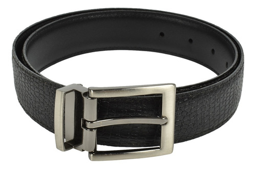 Cinturón Reversible De Vestir En Piel Para Hombre, Negro T34
