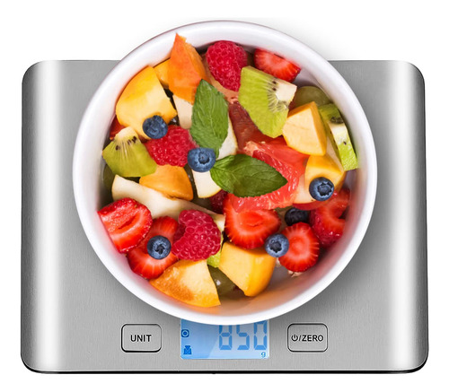 Báscula De Cocina Digital Multifunción Pantalla Lcd Acero In