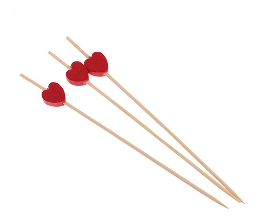 200pcs Creative Heart Shape Sandwich Toothpicks Bamboo Fruit
