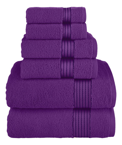 Juego De 6 Toallas De Algodón Turco Absorbentes Y Suaves