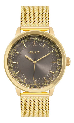 Relógio Euro Feminino Eu2036yrn/4f Cor da correia Dourado Cor do bisel Cinza Cor do fundo Cinza