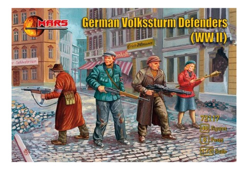 Maqueta Soldados Volkssturm Alemán (40), 1945, 1/72. Jp