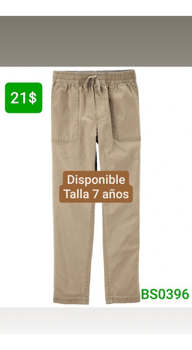 Pantalon Casual Para Niño 7 Años Bs0396