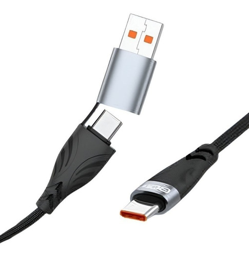 Cable Usb C 2 En 1 De 100 Watts Carga Super Rapida 2 Metros