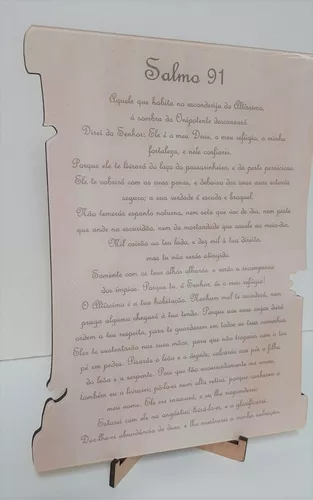 Quadro Decorativo Salmo 91 Parede Resinado 25x30