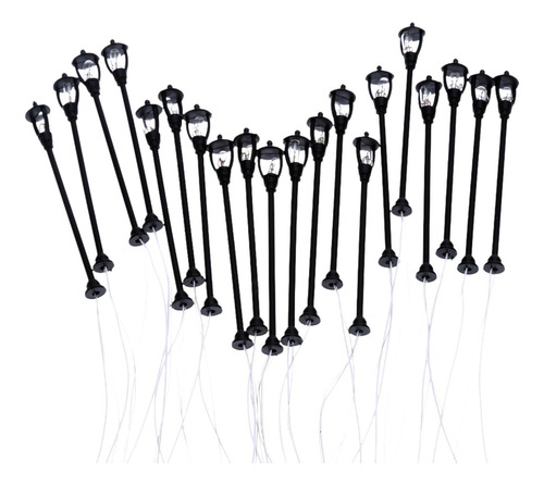 20 Peças Led Mini Lâmpada Caminho Lanterna Poste Miniatura
