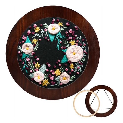 Marco De Aro Para Bordar, Madera De Xembro, 20 Cm, Para Punt