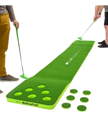 Gosports Battleputt Golf Putting Juego 2 Contra 2 Pong Style Play Con 11' Putting Green, 2 Putters Y 2 Pelotas De Golf