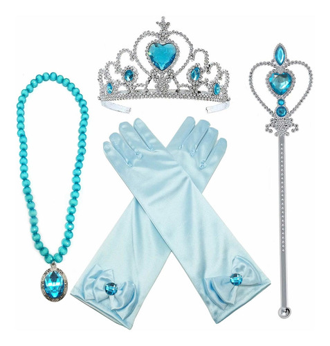 Alead Elsa Accesorios Para Disfraz De Princesa, Guantes, Tia