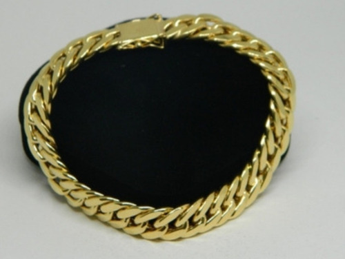 Pulseira Elo Duplo 8mm Largura Ouro 18k 19cm 12.60 Gramas!