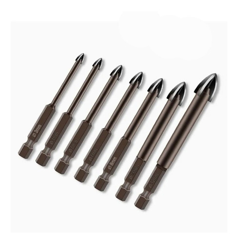 Imagem 2 de 5 de Kit Broca Indestrutível Maxxfuro Universal Fura Tudo 7pcs