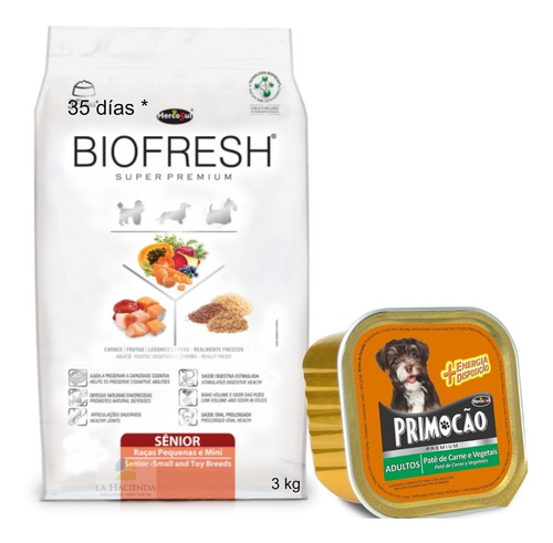 Biofresh Senior Raza Pequeña 3 Kg Con Pate Premium 300 Grs