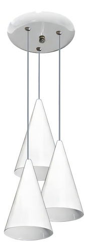 Lustre Pendente Cone Triplo - Mesa De Jantar Quarto Cozinha Cor Vermelho 110v/220v