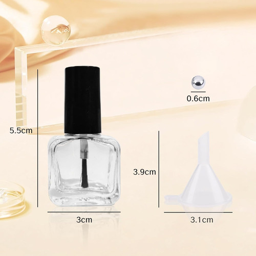 Niiiytyb 2 Botellas Vacías De Esmalte De Uñas Con Cepillo, P