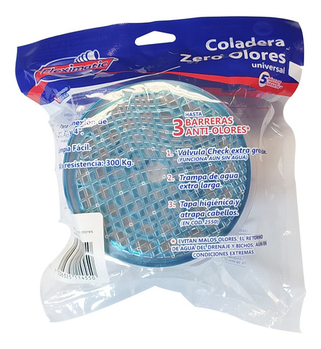 Coladera Cero Olores Univ. Check Anti-olores 2550 Fleximatic