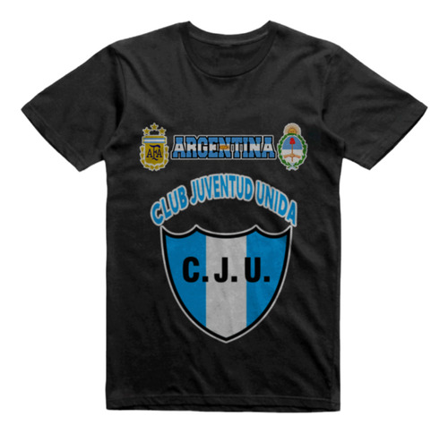 Remera Algodon Negra Juventud Unida De Quimili