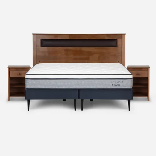 Cama Europea Rosen Indie King + Muebles Ferrara
