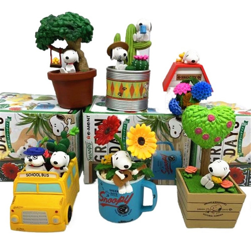 Green Day Series Figuras De Snoopy Y Flor Botánica