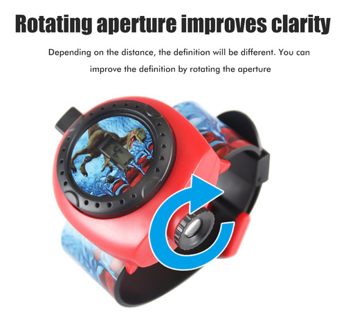 Reloj Proyector Para Niños En 3d Con 24 Patrones De Dinosaur
