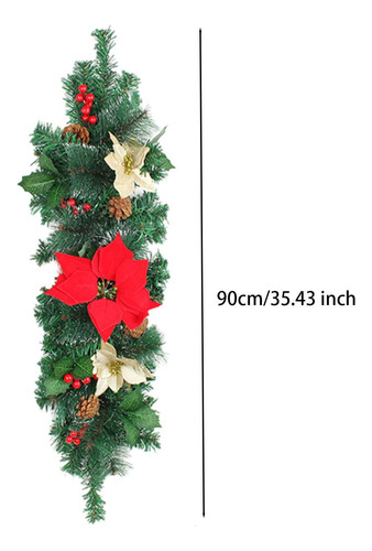 Adorno Para Buzón De Navidad Con Bayas Rojas, Piñas,