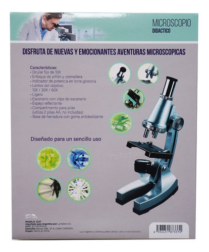 Microscopio Infantil 600x Kit Descubrimiento Optiks 2247