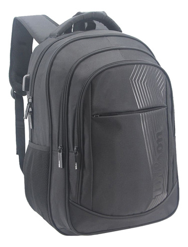 Mochila Wilson Porta Notebook Original Reforzada Con Puerto Usb Deportes Gym Urbana Unisex Color Negro 65.11111bl