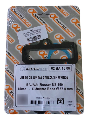 Junta Medio Motor Bajaj Rouser Ns 150 (57mm) [s/ Oring]