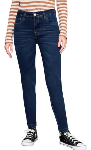Jeans Chupin De Mujer Calce Perfecto Tiro Alto Elastizado 