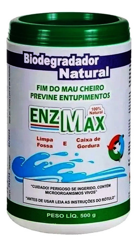 Enzmax Limpa Fossa E Caixa De Gordura Natural Enzimas 500g