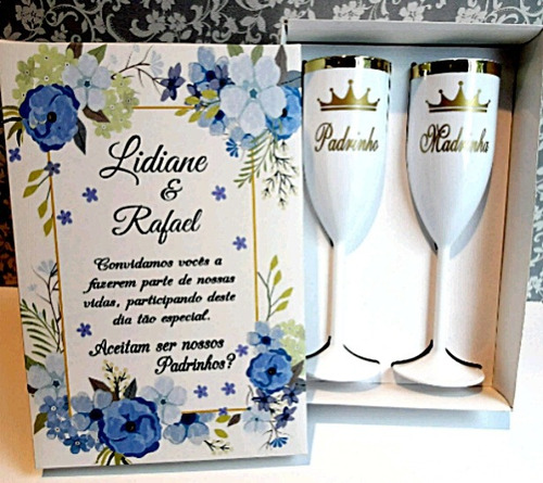 Imagem 1 de 4 de Casamento Madrinha Convite Nome Casal Padrinho