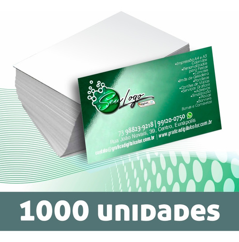 Imagem 1 de 3 de Cartão De Visita Couchê 250g Verniz Total Frente
