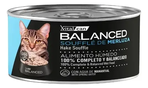 Vitalcan Lata Alimento Húmedo Gato Souffle Merluza 85gr X2u
