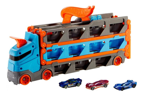 Imagem 2 de 10 de Hot Wheels City Caminhão Guincho Reboque E Pista De Corridas