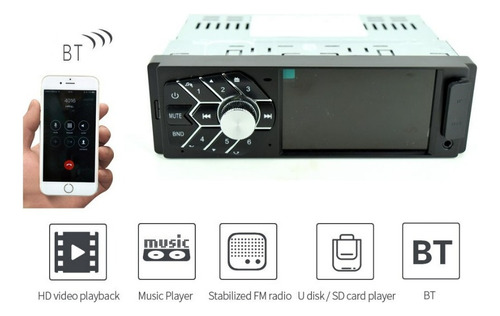 Radio Coche 1 Din Pantalla Táctil Bluetooth Mp5