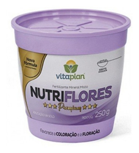 Fertilizante Adubo Nutriflores 250g Super Premium Vitaplan