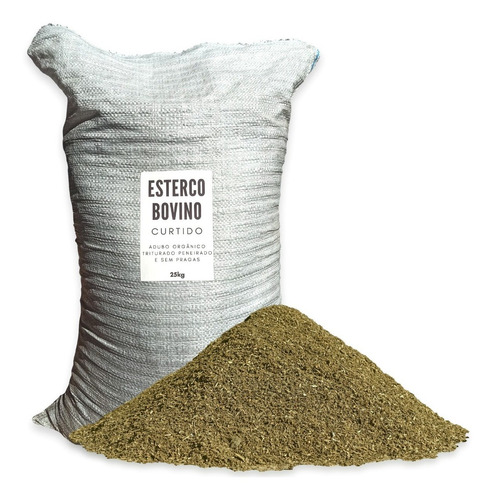 1kg Esterco Bovino Adubo 100% Puro Curtido Peneirado