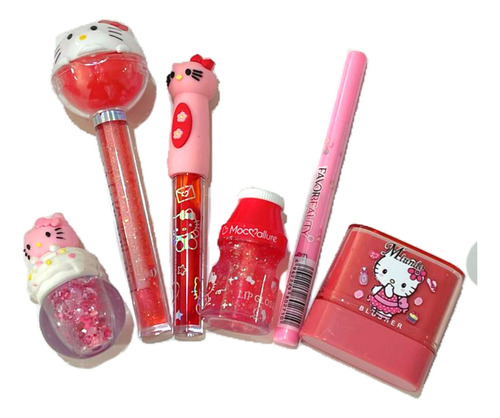 Pack De Maquillaje Y Cosmetiquera Hello Kitty Mujer Bella