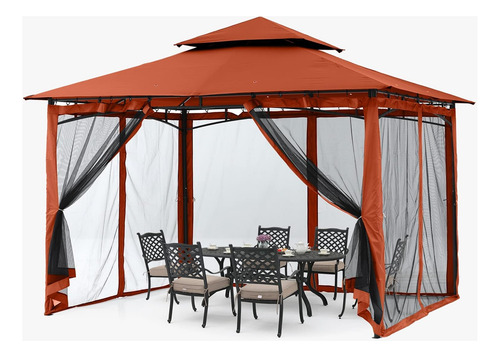 Pérgola De Patio Resistente De 10 Pies X 12 Pies Red D...