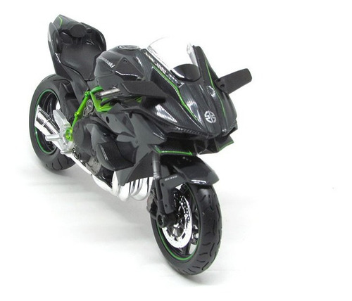 Coleccion Escala Moto Juguete H2r Con Luz Y Sonido Base 22cm Color 1:10 H2r