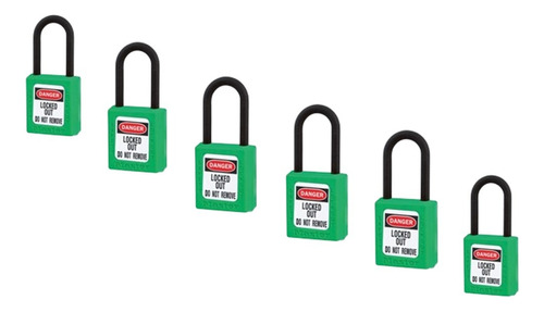 6 Candados Safety Verde (406grn) Master Lock