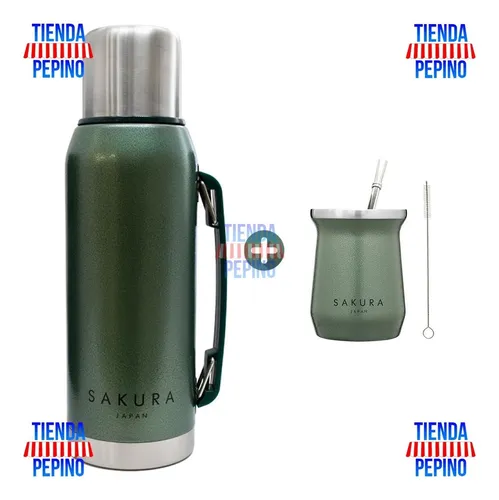 Set Termo Mate Sakura Acero Inoxidable Térmico Tienda Pepino