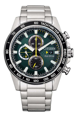 Reloj Hombre Citizen Crono Ca0780-87x Eco Drive Agente Of M Color de la malla Acero inoxidable Color del bisel Negro Color del fondo Verde oscuro