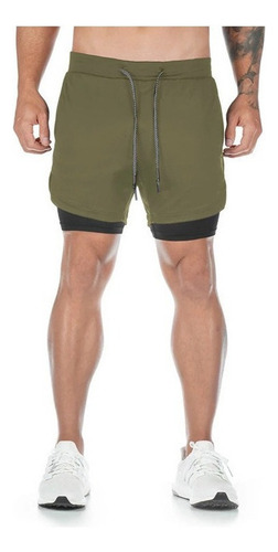 Pantalones Cortos Hombre Deporte Al Aire Libre Doble Capa