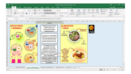 Excel Plan De Alimentación Nutricional